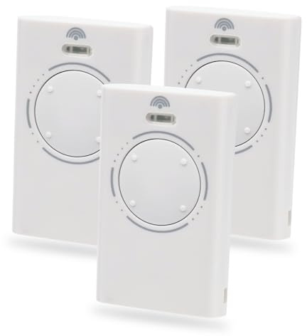 Telecomando Cancello, 3Pcs 433,92 MHz XT4 SLH Universale Telecomando Cancello, 4 Canali telecomando per 433, Bianco(Include 3 batterie aggiuntive)