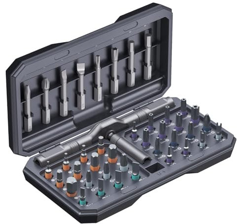 Ankilo Set di cacciaviti a cricchetto 42 in 1 con 40 punte magnetiche, set di cacciaviti di riparazione con manico girevole a cricchetto, set versatile con custodia per il trasporto, migliore