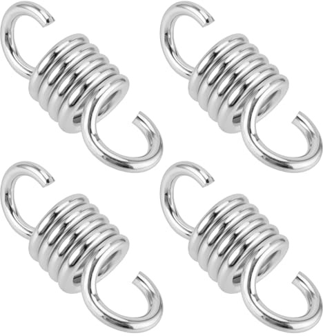 MUNGHOK Lot de 4 Ressorts de Traction pour Fauteuil Suspendu avec Crochets, Ressort oscillant jusqu'à 300 kg, en Acier galvanisé, Ressort en Acier galvanisé, Ressort pour hamac, chaises suspendues