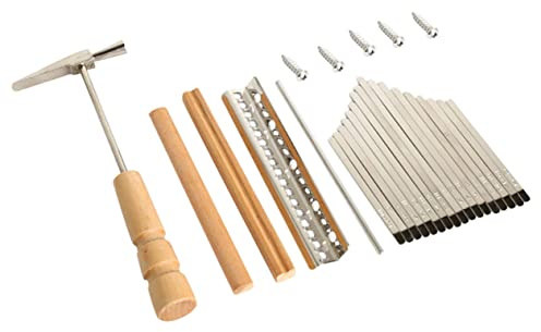 BESPORTBLE Daumenklavier Tasten Satz mit 17 Holz und Metalltasten für Kalimba Selbstgemacht Selbstbausatz Langlebig und Gratfrei als Geschenk für Kinder
