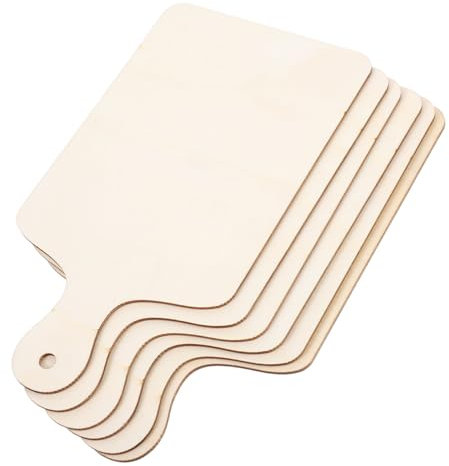 Holibanna 6 Pezzi Mini Tagliere in Legno Con Manico Pagaia in Legno Grezzo Piccoli Taglieri Decorazione Da Cucina Bomboniera