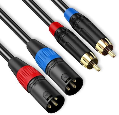 YAODEMA Câble double RCA vers XLR, 2 RCA vers 2 XLR mâles HiFi stéréo pour amplificateur, mixeur, microphone
