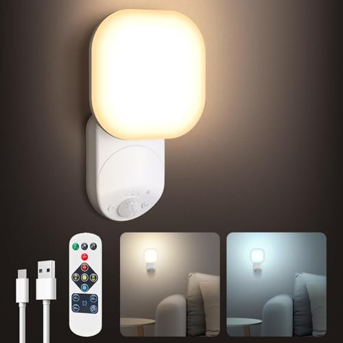 Bawoo Applique Murale Avec Détecteur De Mouvement, Rechargeable Lampe Murale Sans Fil, Trois Modes D'éclairage,Installation Magnétique Sans Perçage, 6000 MAh ​Pour Salle De Cave/Couloir/Escaliers