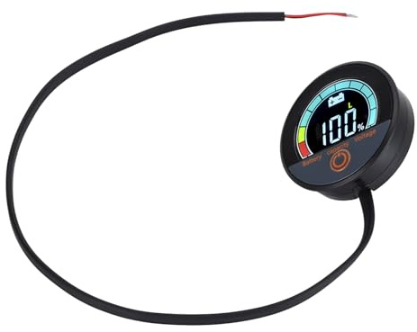 Eujgoov Battery Capacity Voltage Meter Handlebar Battery Meter Motorcycle Electric Bike Capacity Indicator LCD Display, Suitable for All Types of Batteries, Convenient Mounting