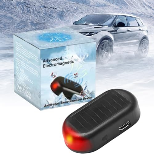Electromagnetic Car Deicer, 2025 New Solar Electromagnetic Car Defroster, Antifreeze Electromagnetic Car Snow Removal Device, Efficient Car Defroster, Windshield Snow Removal Instrument (A, 1 PC)