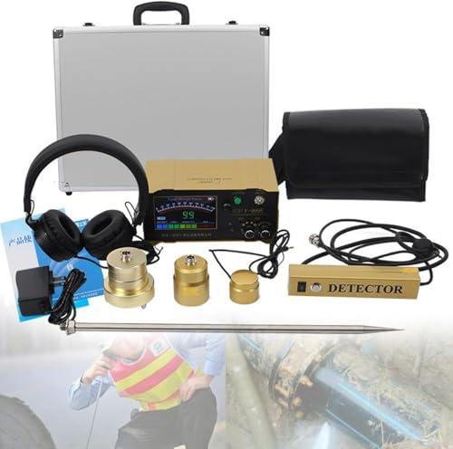 Equipo Profesional De Detección De Fugas F-999A, Sensor Geofónico De Alta Precisión, Frecuencia Ajustable, Detección hasta 13 Pies, Ideal para Tuberías Y Redes De Agua
