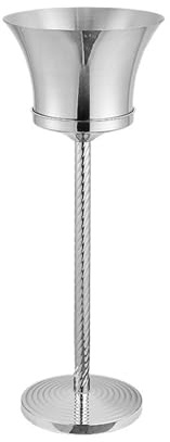 Seau à champagne Seau à glace en acier inoxydable, seau vin sur pied for bouteilles de, champagne ou bière Seau à Glaçons(Silver)