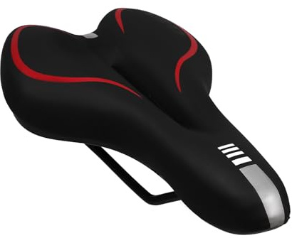 SUPVOX Coussin de Selle Vélo Antichoc Confortable Siège Rembourré Ergonomique pour VTT Route et Vélo de Course Rouge