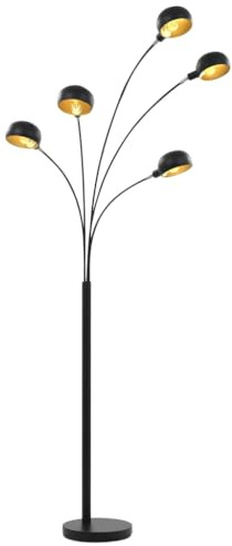 Generico Lampada da Terra 200 cm 5 Bulbi E14 Nero e Oro,Casa e Giardino,Illuminazione,Lampade-282418