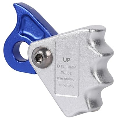 rongweiwang Abseiling Device For Rock Climbing Rope Grab With Reliable Robust Aluminum Alloy Ascender Input Safety Climbing Rope Grabber For Tree Work Lanyard Grab, Blue, 8.5 x10.5 cm
