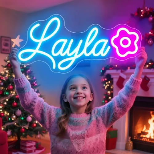 Neon-Schild Personalisiert für Wand, LED-Neonlicht Dimmbar, Individuelles Leuchtschild für Hochzeit, Bar, Salon & Geschäft, Geschenkidee, Raumdekoration