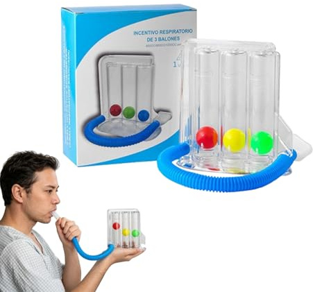 Triflow Atemtrainer,Atemtrainer Lungentrainer mit 3 Bunten Bällen,Atemübungsgerät Mit 3 Bunten Bällen,Atemtrainer für Sprachtherapie und Lungenfunktion Tiefatemtrainer