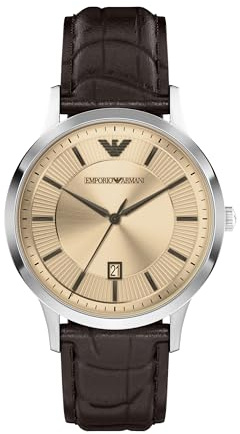 Emporio Armani Herren 43MM Silberfarbene Edelstahl Uhr, AR11783