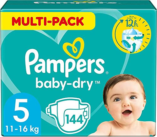 Pampers Windeln Baby Dry Gr.5 Junior 11-25kg Monatsbox, 144 Stück