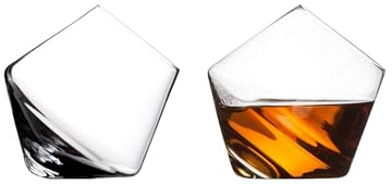 Sempli Cupa-Rocks Tumbler Glasses Set of 2 - Hand Blown Whiskey Glasses for Scotch, Bourbon & Brandy, Lead-Free Crystal, Swirling Aeration, Ultra Clear - 9.25 oz