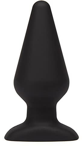 Lovehoney Classic Butt Plug | Silicone Anal Plug | 5.5 Inches of Insertable Length | 7.5 Inches of Girth | Adult Sex Toys Prostate Stimulation | Flared Base with Vibration | Waterproof | Black
