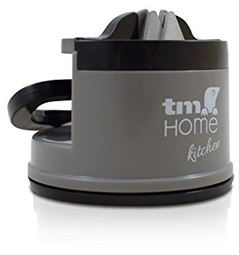 TM Electron HOKN201 Afilador de Cuchillos con Ventosa de Succión, Carburo de Tungsteno, Gris, 6x6x6 cm