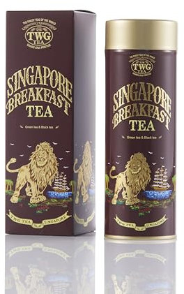 TWG Tea | Singapore Breakfast Tea. Miscela di tè verde in foglia, in un'elegante scatola di latta Haute Couture Tea. Confezione regalo da 100 g