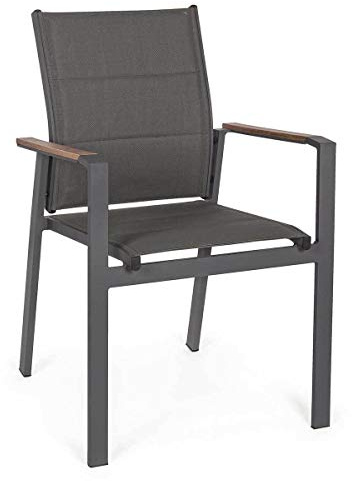 Bizzotto Sedia Alluminio Kubik Antracite (categoria: Poltrona da giardino)