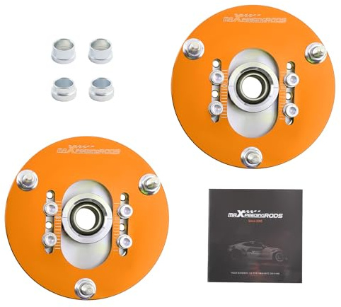 maXpeedingrods Coupelles d'amortisseurs Coupelle de carrossage Camber Caster Plate Coilover pour BMW Série 3 E46 1998-2005 - Or