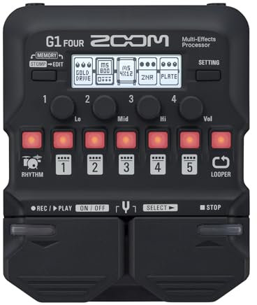 Zoom - G1 FOUR - Multi Effects Pedal, Amp-Simulator for Guitar, Black