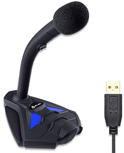 KLIM Voice V2 + Microfono USB da Scrivania + Novità Versione + Suono di Alta qualità + Registrazione e Riconoscimento Vocale, Live, Youtube, Podcast + Microfono PC Compatibile Windows Mac PS4 + Blu
