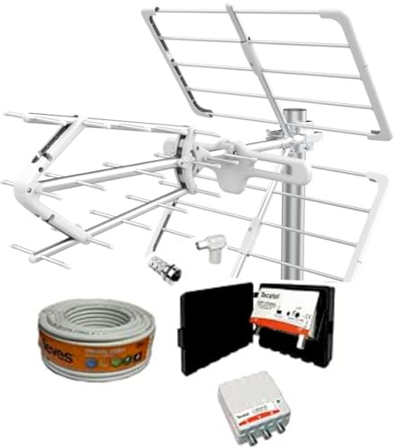 Kit Antena TV NIMO Horizon 15 dB + Amplificador 30 dB + Fuente Alimentación 2 Salidas + Conexiones + 20m Cable