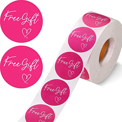 Zonon 1000 Pcs Thank You Gift Stickers for Small Business 1.6 Inch Customer Appreciation Stickers Self-Adhesive Round Free Labels for Small Business Packing, Gift Boxes(Rose Red Background)