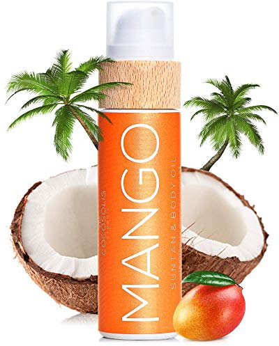 COCOSOLIS MANGO Bräunungsbeschleuniger – Bio-Bräunungsöl mit Vitamin E & Mango Duft für schnelle intensive Bräune – Bräunungsverstärker für satte schokoladige Bräune - pflegende Bodylotion (110)