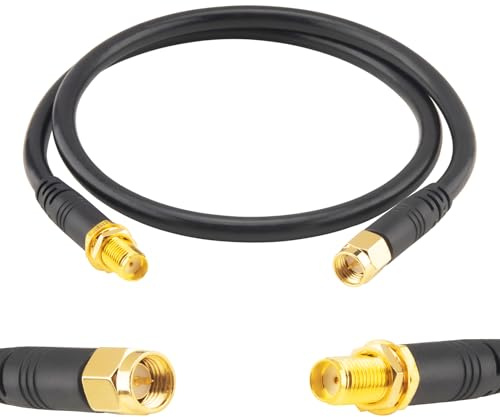 Boobrie Verbessert SuperFlex RG58 SMA Kabel 50cm WiFi Antennenkabel SMA Buchse auf Stecker Koaxial Kabel Verlustarmes 50 Ohm Koaxialkabel für WIFI-Antenne/Radio/FPV-Drohne