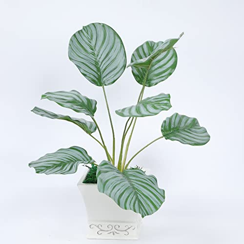 LNGO 38,1 cm 1 pièce 6 feuilles de pommier artificiel Bonsaï verdure résistante aux UV arbustes arbustes arbustes bureau maison décoration extérieure