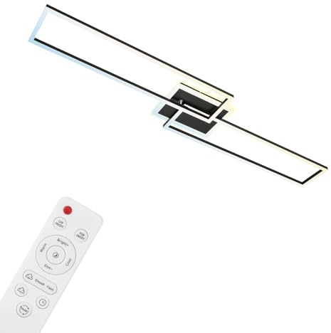 BRILONER - LED Deckenlampe Smart Home, funktioniert mit Alexa, Fernbedienung, LED Lampe, Deckenleuchte, Wohnzimmerlampe, Schlafzimmerlampe, Deckenbeleuchtung, 110x24,8x7,8 cm, Alufarbig