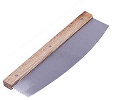 QINGGANGLING999 Rotelle tagliapizza Pizza taglierina addensata Acciaio Inox Pizza Shaker utensile da Cucina in Legno massello Machete Pizza Cutter Taglia Pizza (Size : A)
