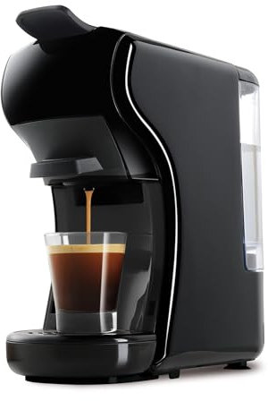 DCG ES6517 - Macchina da caffè, multi-capsula 5 in 1, macchina caffè espresso, compatibile con cialde DG/Nes/ESE/caffè macinato, arresto automatico, caffè caldo e freddo, bianca