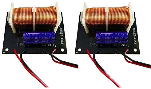 JINGERL Filtre de crossover de subwoofer 300W avec câble 125Hz Woofer Divider ultra-basse fréquence for 5-12 pouces Subwoofer Haut-parleur 2pcs