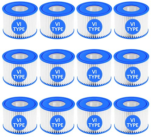 SORSWEET 12 Pack Type VI Hot Tub Filter Cartridge Compatible with Lay-Z-Spa, Coleman SaluSpa 90352E 58323 90427E