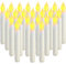 XUEMUO Luz de vela LED, 24 piezas de velas cónicas LED sin llama que funcionan con pilas para bodas, cumpleaños, iglesias, decoraciones para fiestas