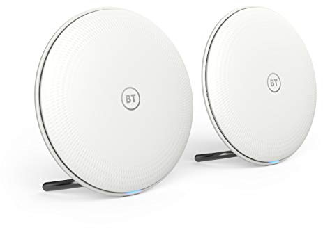 BT Whole Home AC2600 Mesh Pack of 2, Wi-Fi Everywhere in Small to Medium Homes, App Control, 1 Year Warranty, White (Renewed)