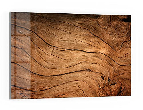 DEQORI Glas-Magnettafel | 60x40 cm groß | Motiv Detaillierte Holzmaserung | Memo-Board aus Glas | Magnetboard inkl. Magnete, Stift & Tuch für Küche & Büro | Tafel magnetisch & beschreibbar