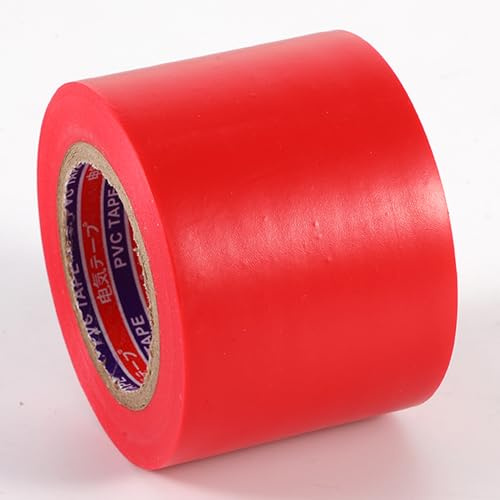 QHC sehen Wide Electrical Tape Waterproof, 50mm x 20m, Strong Self-Adhesive PVC Insulation Tape for Insulating, Repairing and Protecting Electrical Wires,1 Roll Red