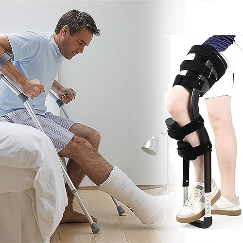 Gehhilfen, Einbein-Gehhilfen, sichere Fußfederung ohne Gewicht, höhenverstellbar, kompatibel mit Gips, Wanderschuhen, Knöchel-Wegfahrsperren und Anderen Stützen