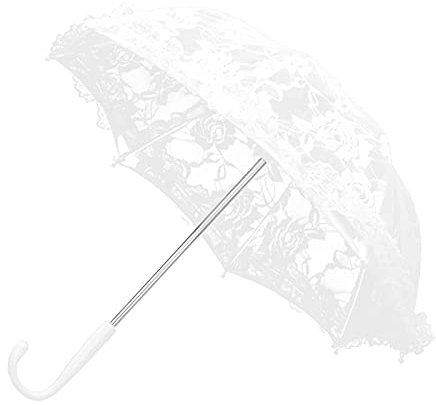 Weißer Spitzenschirm, Hochzeit Brautschirm Sonnenschirm 18,7 X 17,5 Zoll Spitze Dekorativer Regenschirm Fotografie Requisiten Kinder Geschenk(#2)