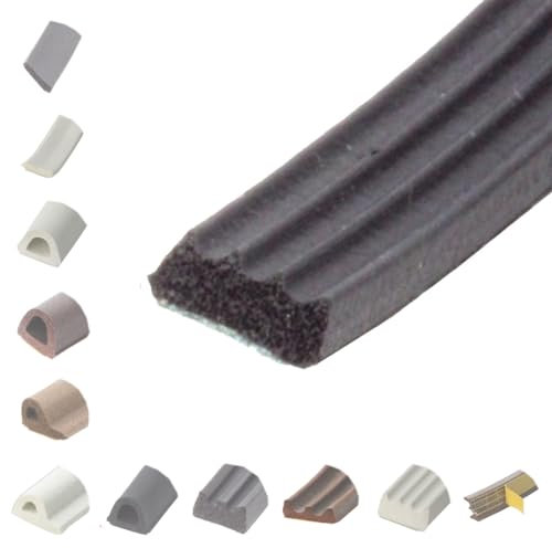 BRESKO 6-100 m Fensterdichtung Selbstklebend Dichtung Gummidichtung Epdm Türdichtung Dichtband Gummi Fenster Profil Abdichtung Dichtungsprofil (EE - 8x3 mm - schwarz, 100 m)
