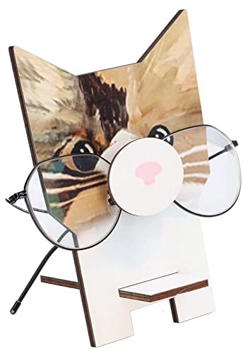 NLDGR Brillenhalter, Tierform, Brillenhalter, Schmuckständer, Brillenständer, Heimbüro, Dekoration, Geschenk (Katze)