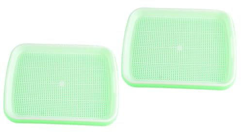 POPETPOP 2-teiliges Set Wachsend Bepflanzbare Startertrays Gemüseschale Mit Deckel Weizengras-züchter Keimschale Hydroponische Pflanzen Tablett Doppellagige Scheibe Anlage