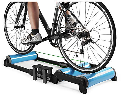 Rodillos de entrenamiento de bicicleta, plegables, para ciclismo en interiores, entrenamiento de fitness para bicicletas de carretera MTB, entrenador de bicicleta estática para gimnasio en casa
