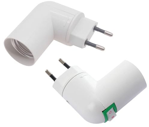 E27 Senza Cavo Attacco,Portalampada E27,Porta Lampada e27 Senza Cavo,con Interruttore,Spina EU,Senza Fili,per Lampada da Garage,Lampada da Parete,Lampada da Cucina (Senza Lampadina)2 pezzi