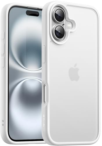 JETech Matte Hülle für iPhone 16, Weiß