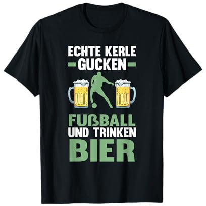 Echte Kerle gucken Fußball Fußball Bier T-Shirt