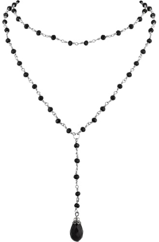 Hanary Y-Halskette, zierliche Halskette, Tropfenkette, Perlenkette, Gothic-Halskette, Goth-Halskette, Weihnachts-Neujahrsschmuck-Geschenk für Frauen